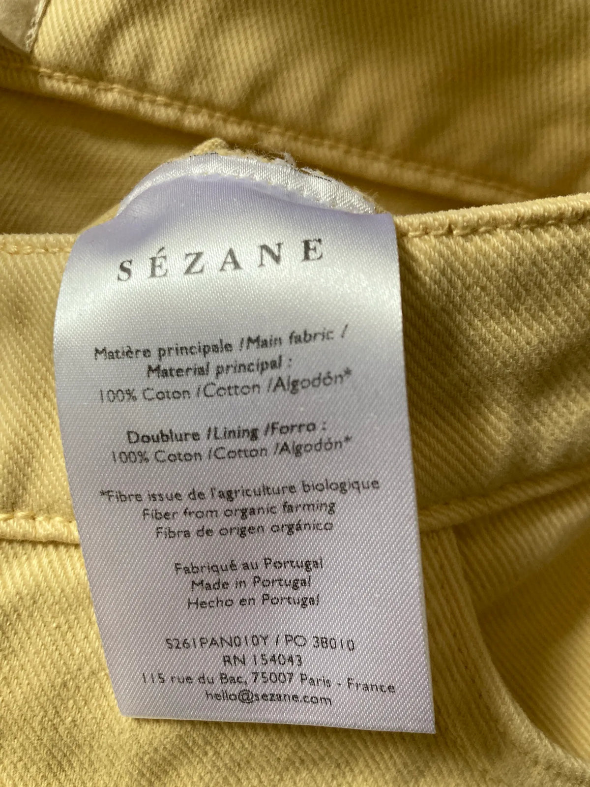 Sézane The Wide Leg - Flax Yellow-jeans NWT