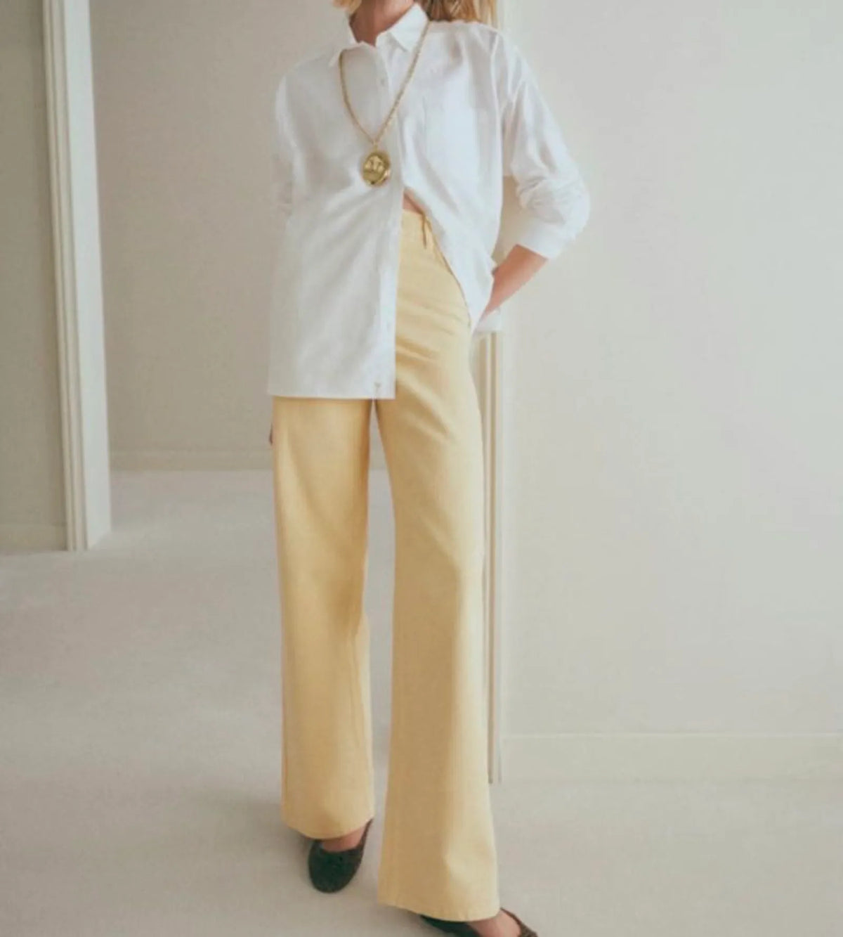 Sézane The Wide Leg - Flax Yellow-jeans NWT