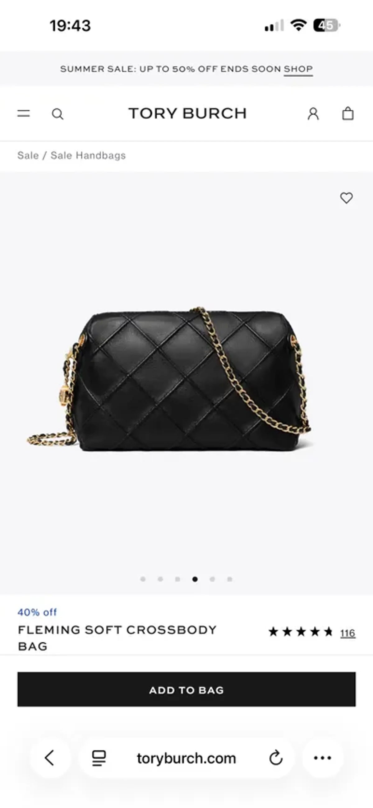 Tory Burch Fleming Soft Svart Shoulder bag