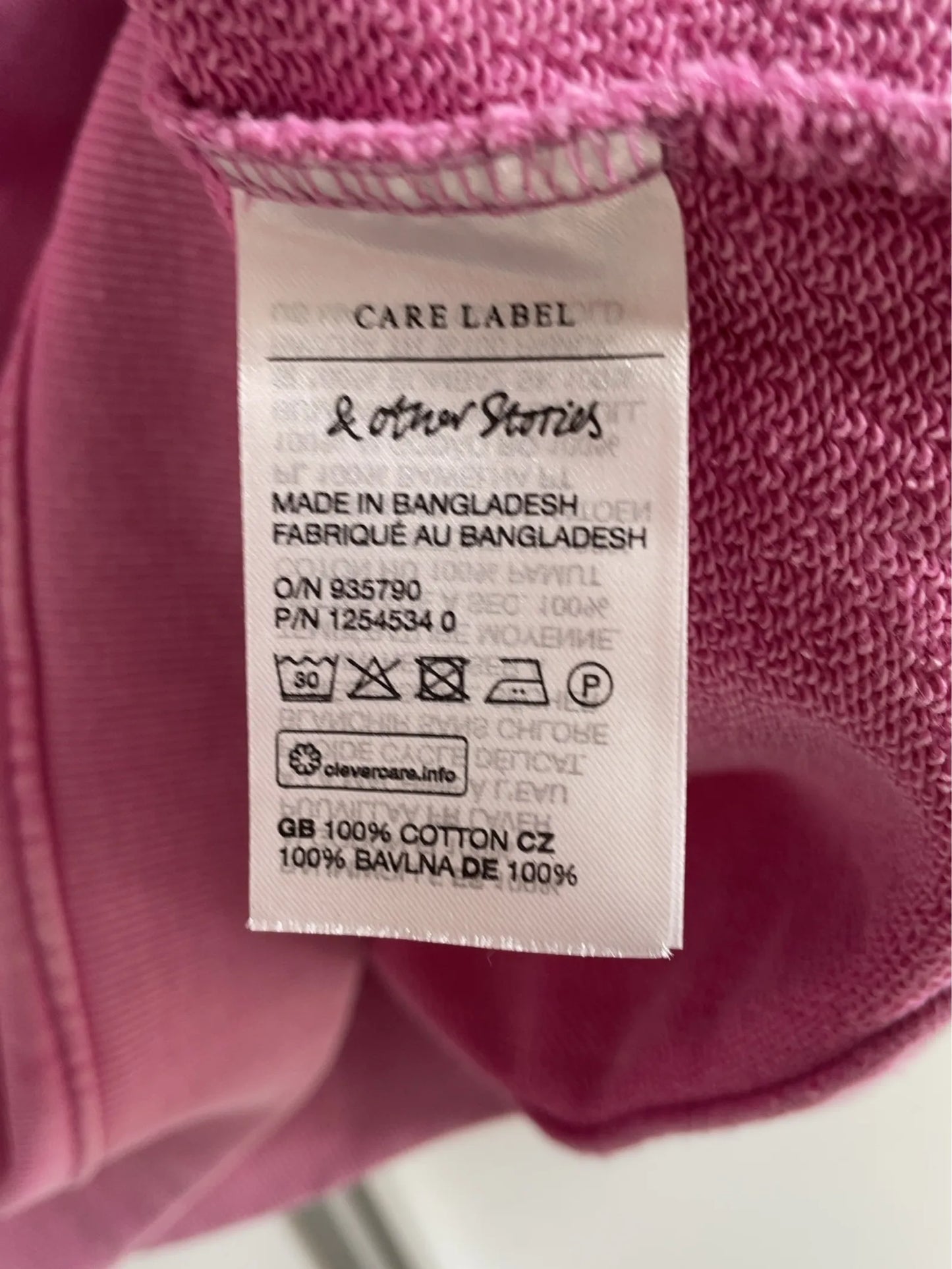 & Other Stories Washed Pink-sweatshirt