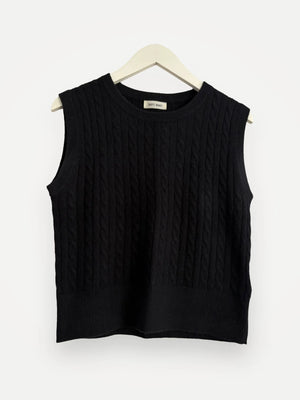 Soft Goat Cable Knit Singlet-kashmirväst