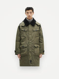 The Kooples Vattenavvisande Parkas Med Khaki Sherpakrage-rock