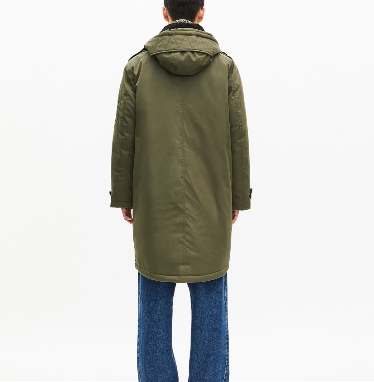 The Kooples Vattenavvisande Parkas Med Khaki Sherpakrage-rock