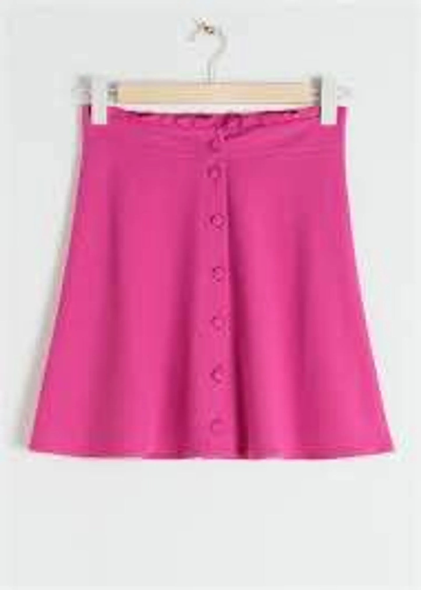 & Other Stories Ruffle Waist Cotton Flared Skirt