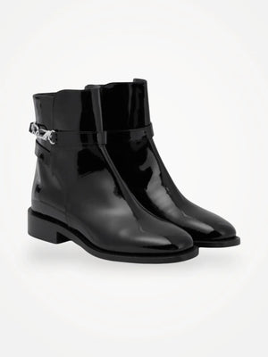 Toteme Flat Patent Leather Riding-boots