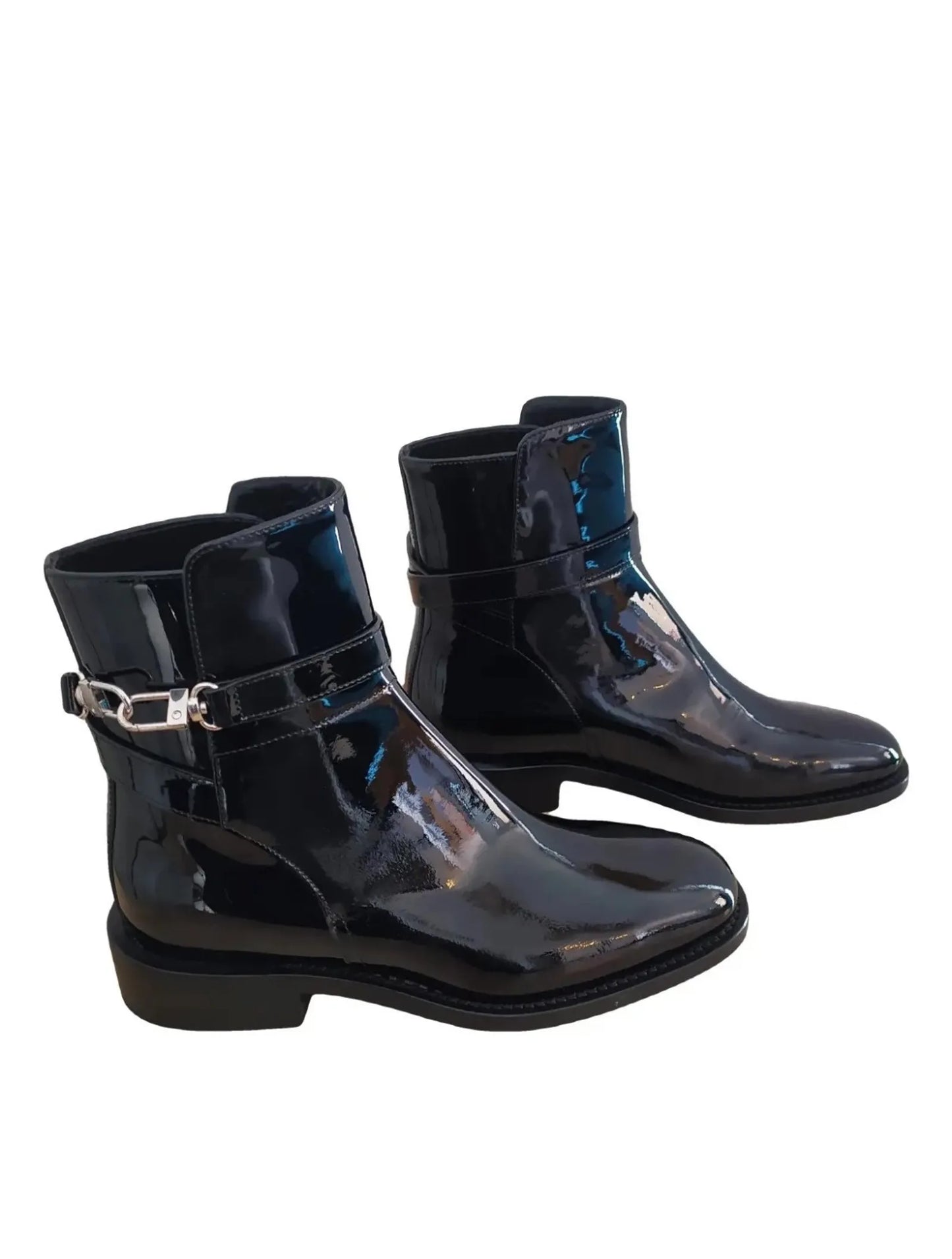Toteme Flat Patent Leather Riding-boots