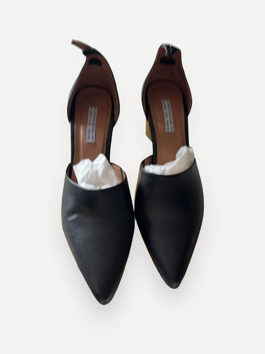 Blankens The Riverside Black Leather-skinnklackar NWT
