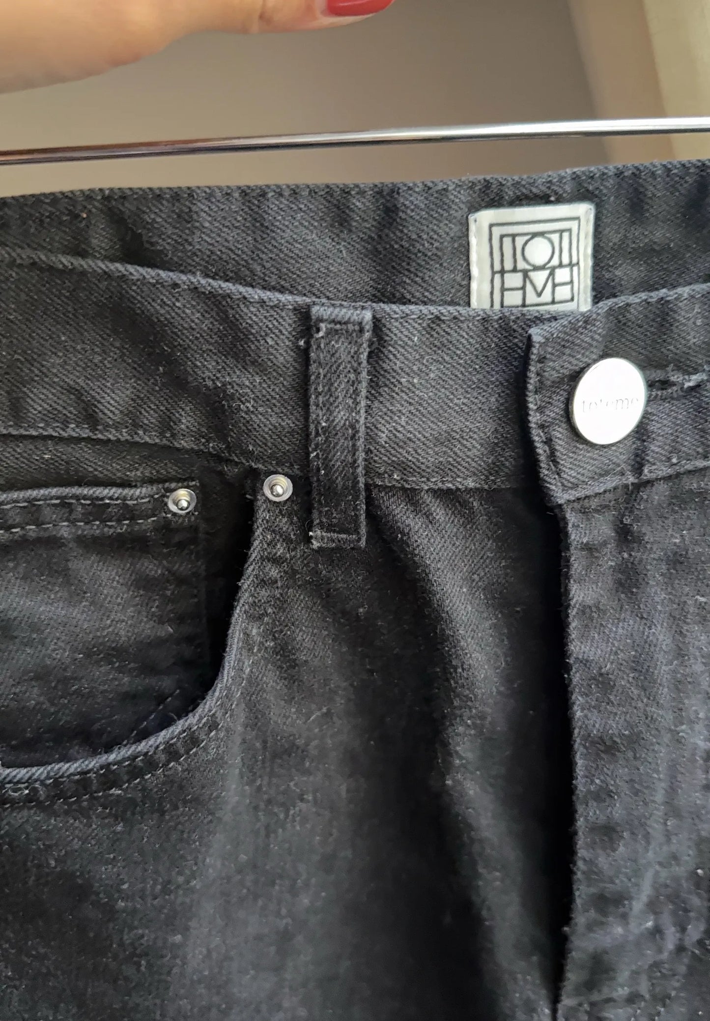 Toteme Twisted Seam Denim Faded Black Jeans