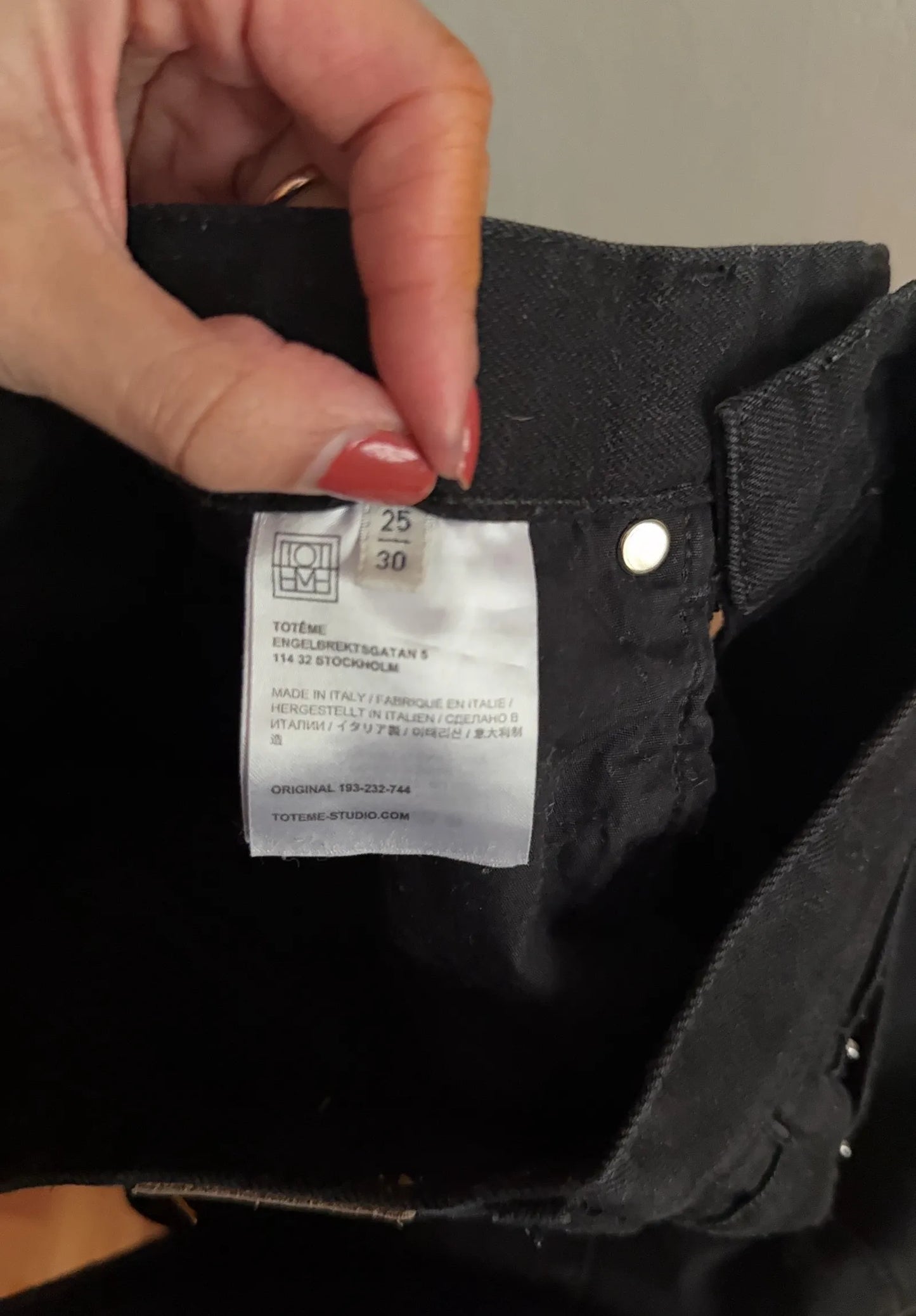 Toteme Twisted Seam Denim Faded Black Jeans