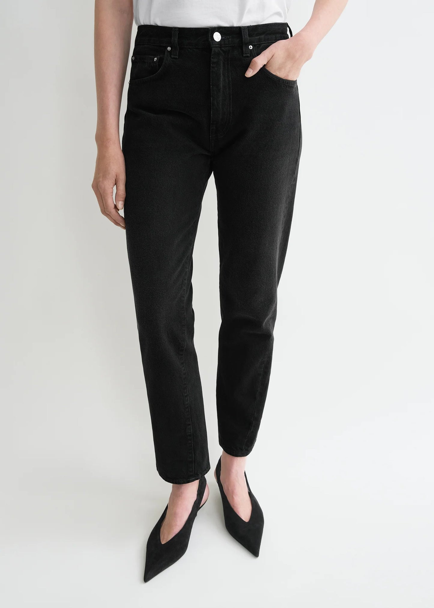 Toteme Twisted Seam Denim Faded Black Jeans