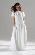 Stella Drop Waist Crep De Chine Gown Dress