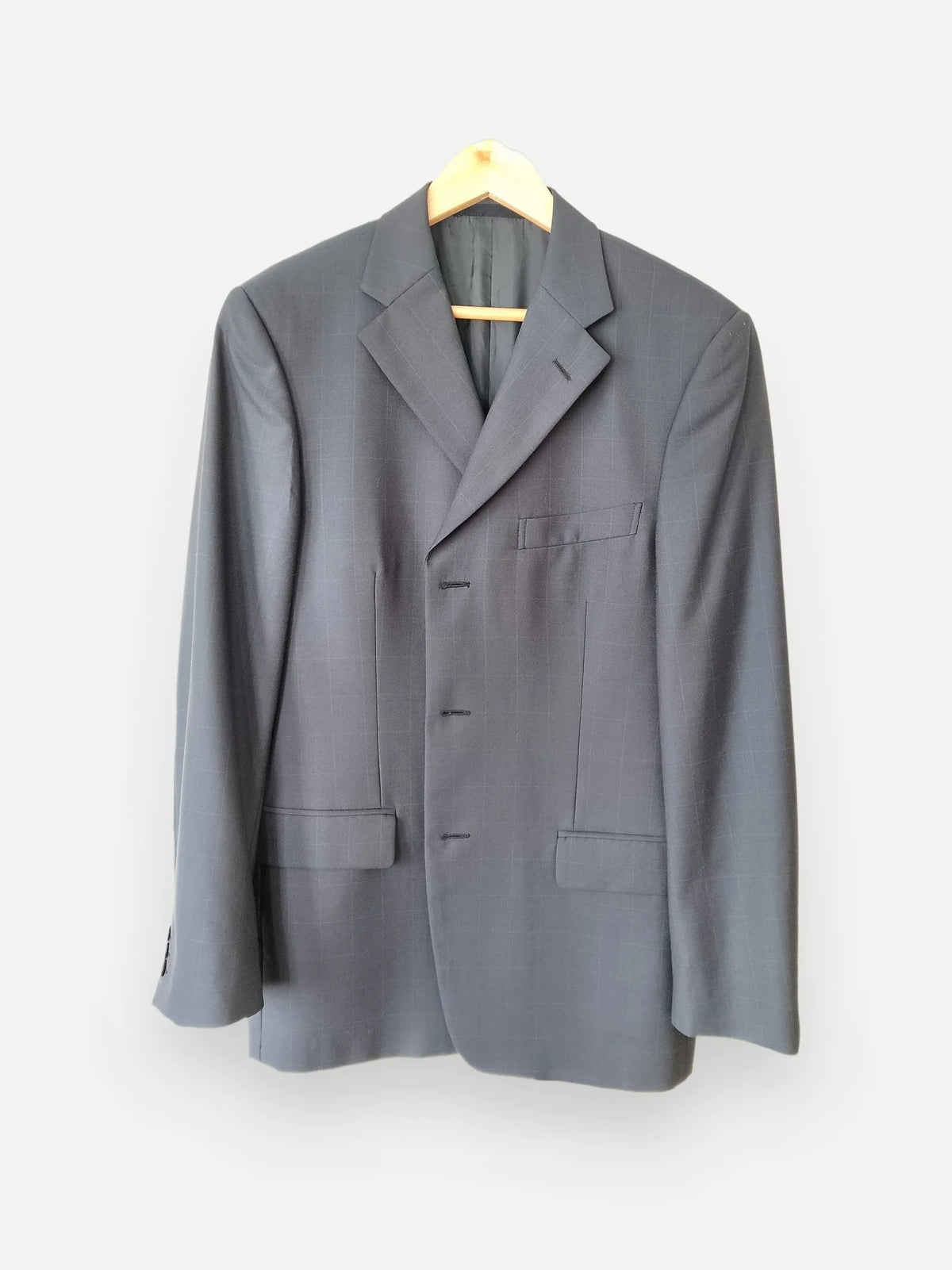 Ermenegildo Zegna Blue Summer Fine Windowpane-ullkavaj