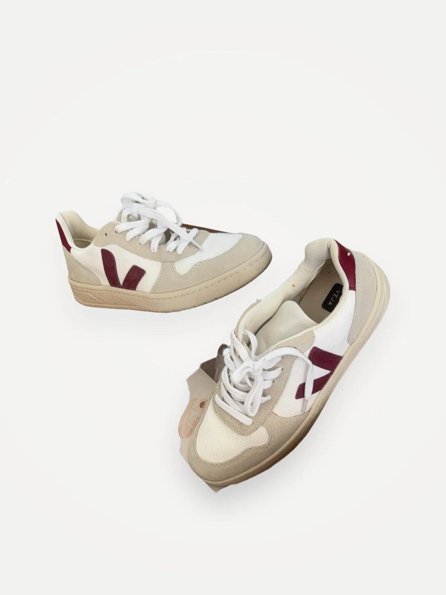 Veja V-10 B Mesh White Natural Marsala Sneakers