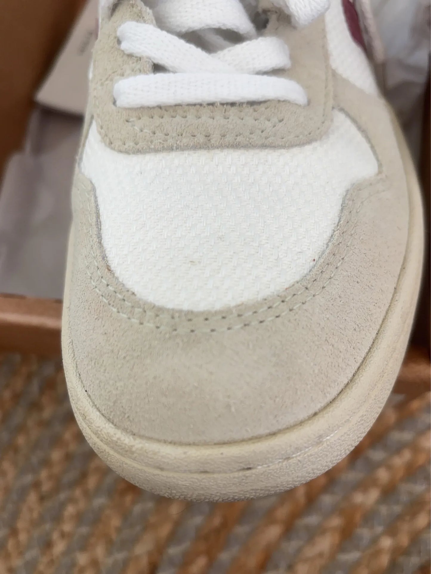 Veja V-10 B Mesh White Natural Marsala Sneakers