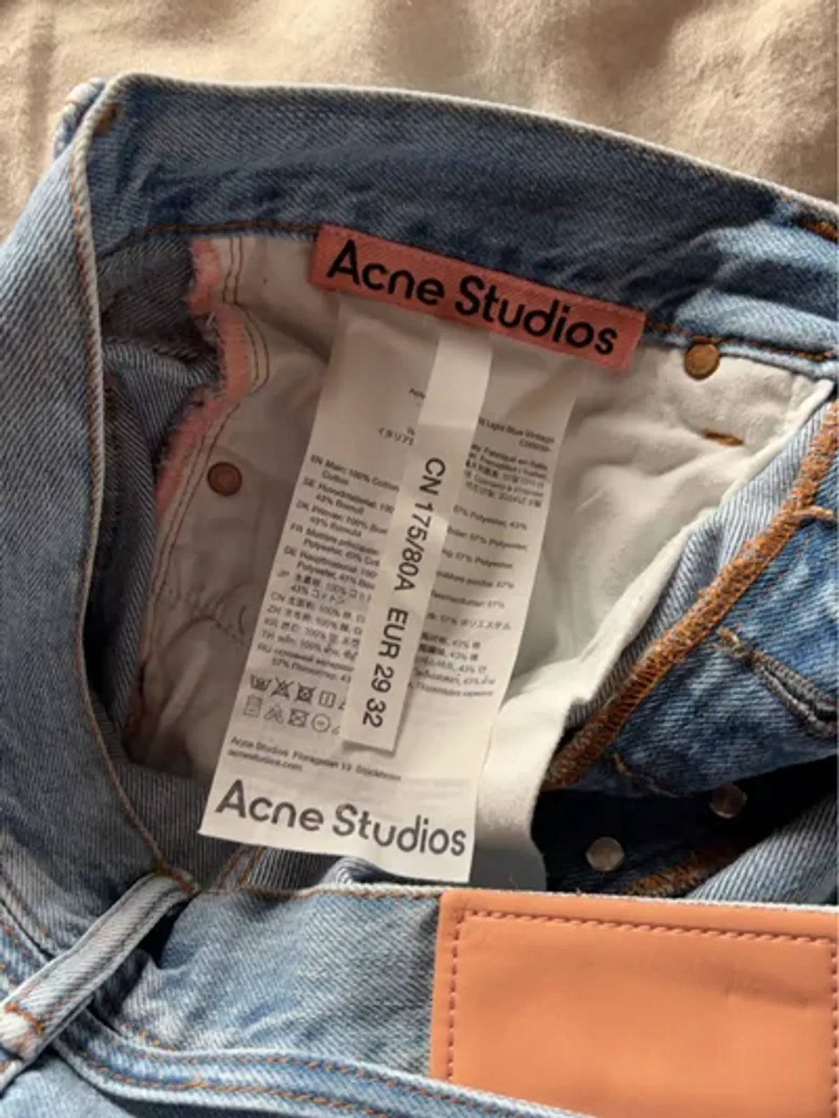 Acne Studios Acne Studis 1991 Toj Light Blue Vintage Jeans
