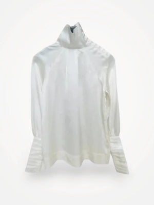 Gathered Turtle Silk Blouse