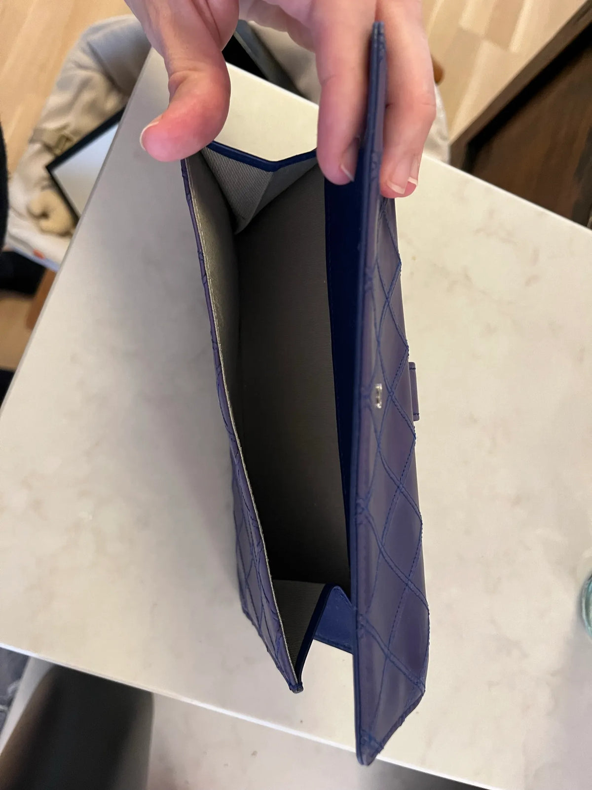 Chanel L Double Wallet-skinnplånbok NWOT