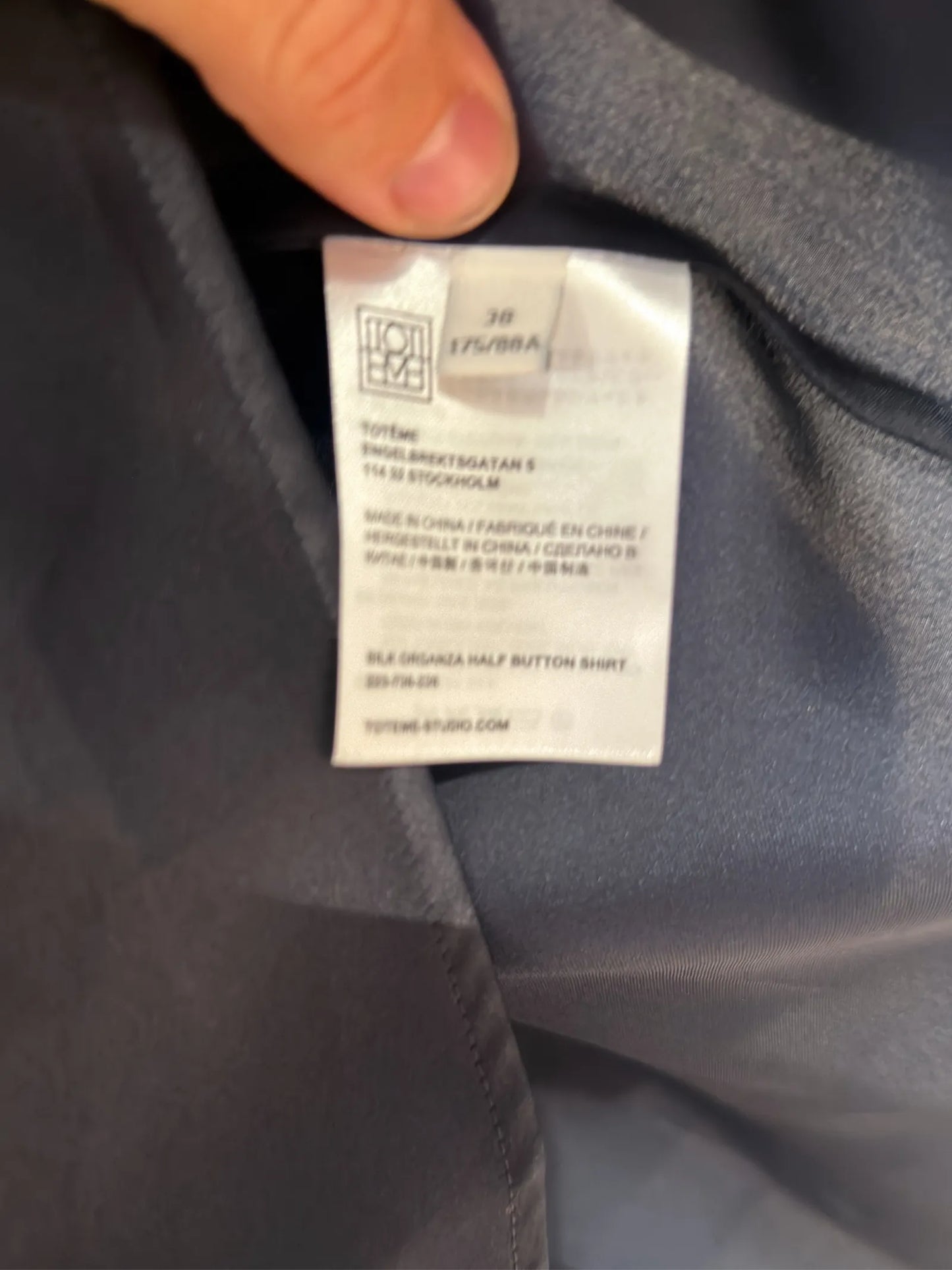 Toteme Silk Organza Half Button-sidenblus NWOT