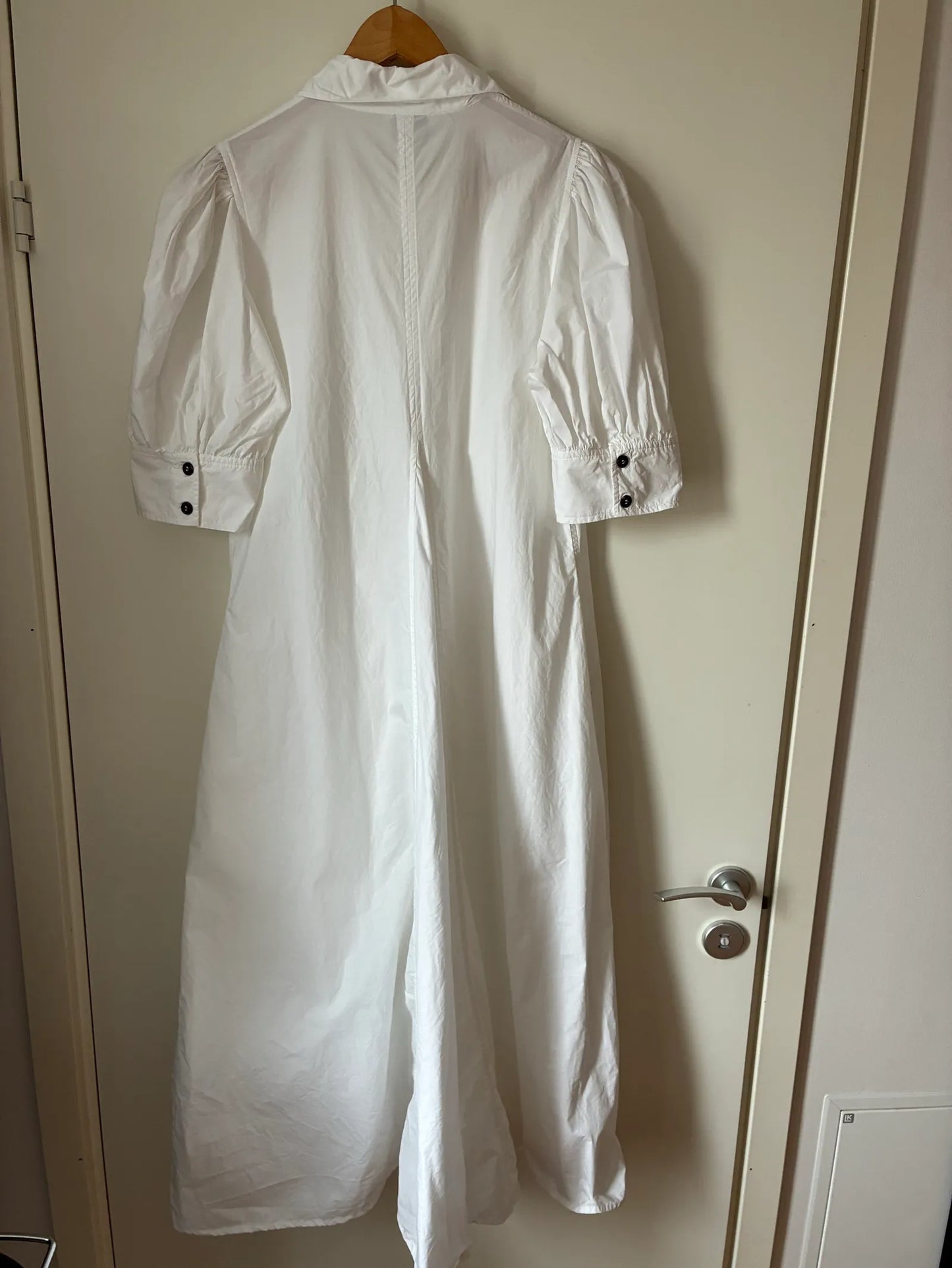 Ganni Cotton Poplin V- Midi Dress