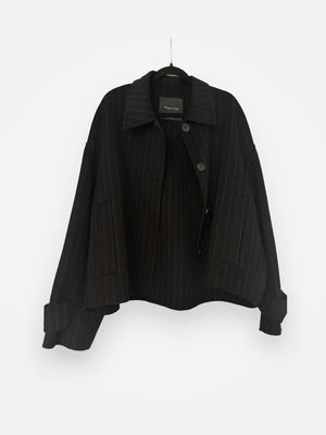 Massimo Dutti Short Pinstripe Wool Blend-ulljacka NWOT