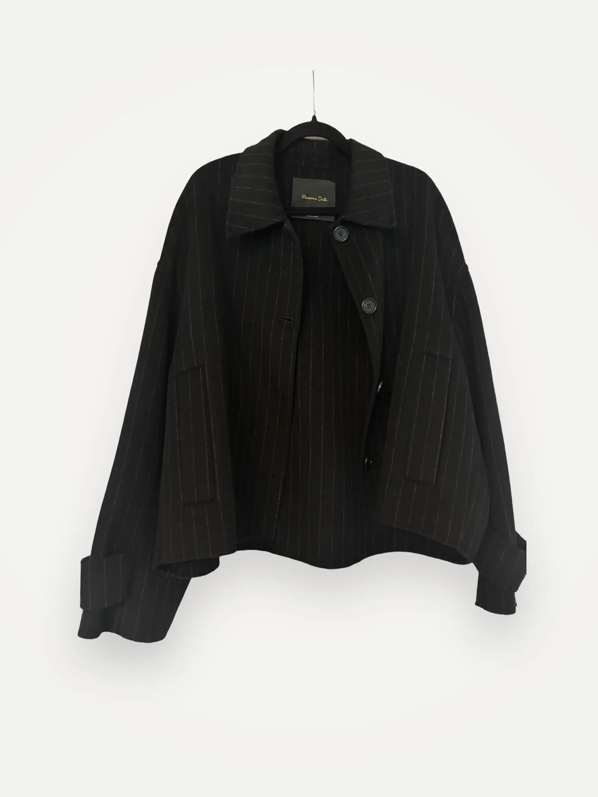 Massimo Dutti Short Pinstripe Wool Blend-ulljacka NWOT