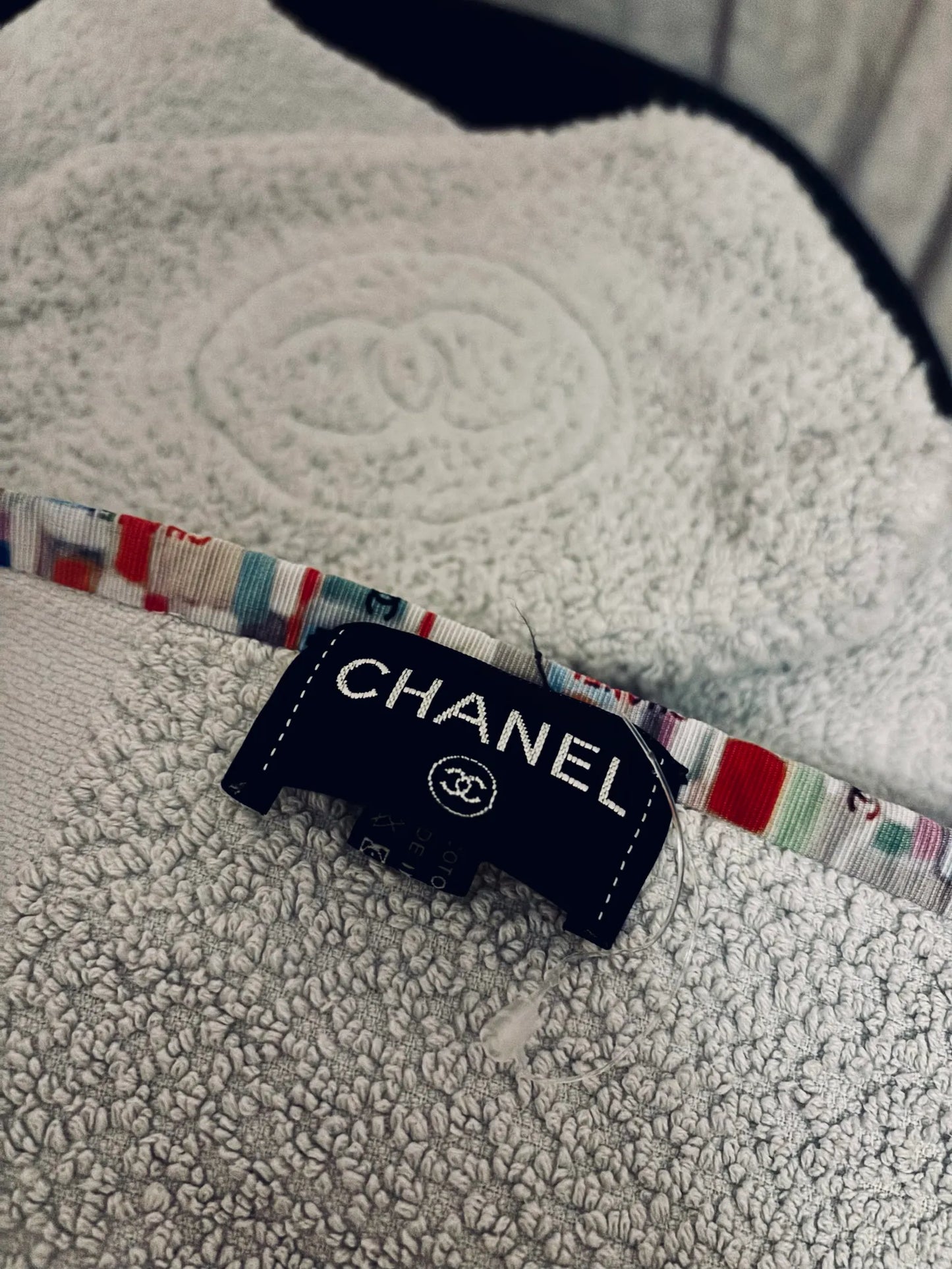 Chanel Terry Cotton Cc Beach Tote-väska