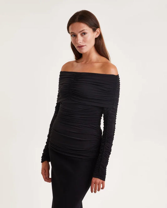 Maya Off Shoulder Black Top