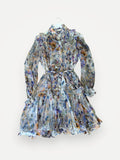 Zimmermann Natura Ruffled Floral-print Crepon Midi Blue Garden Dress