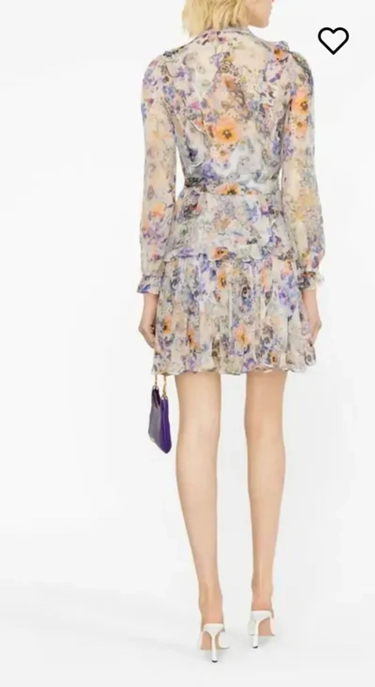 Zimmermann Natura Ruffled Floral-print Crepon Midi Blue Garden Dress