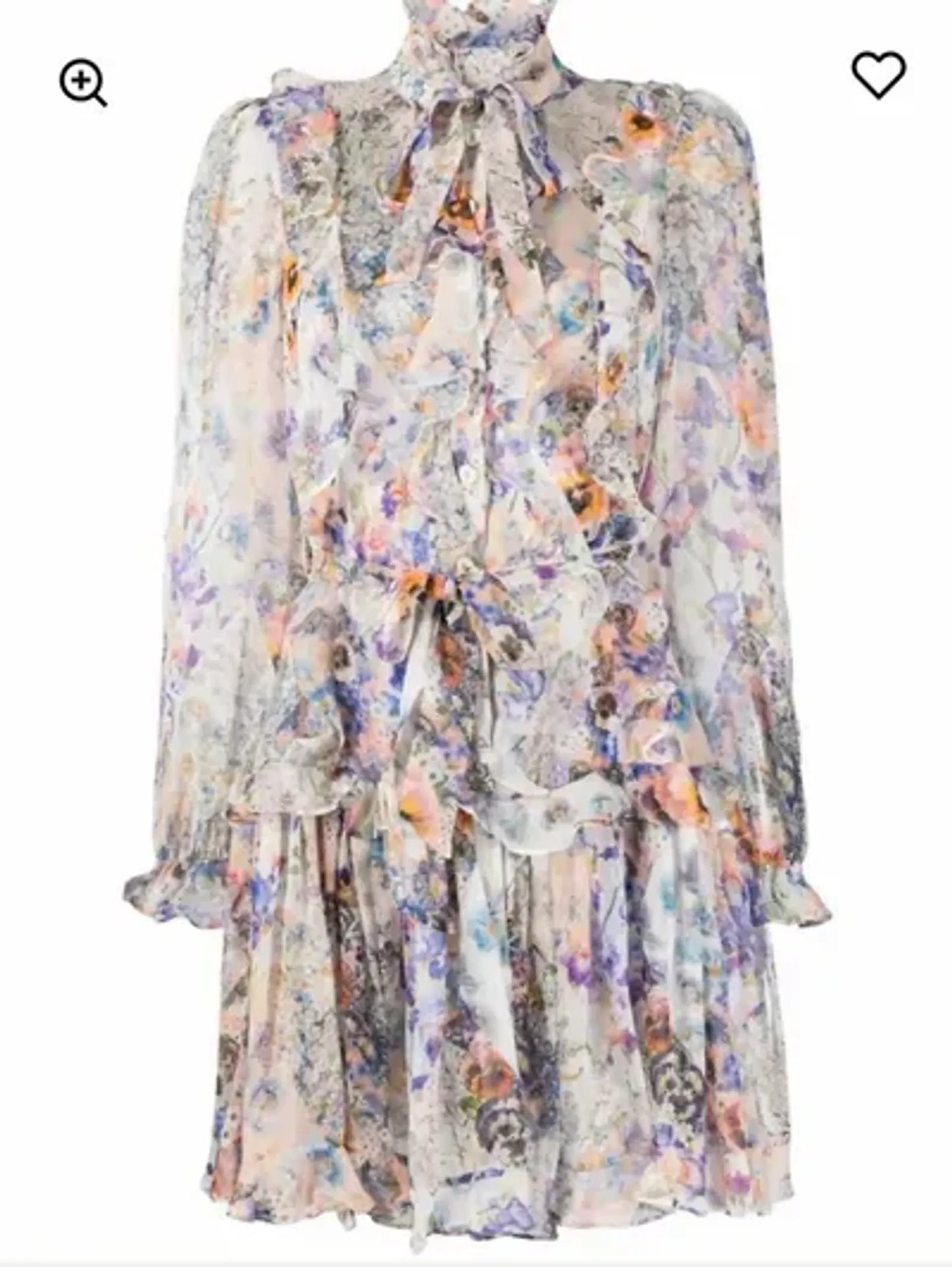 Zimmermann Natura Ruffled Floral-print Crepon Midi Blue Garden Dress
