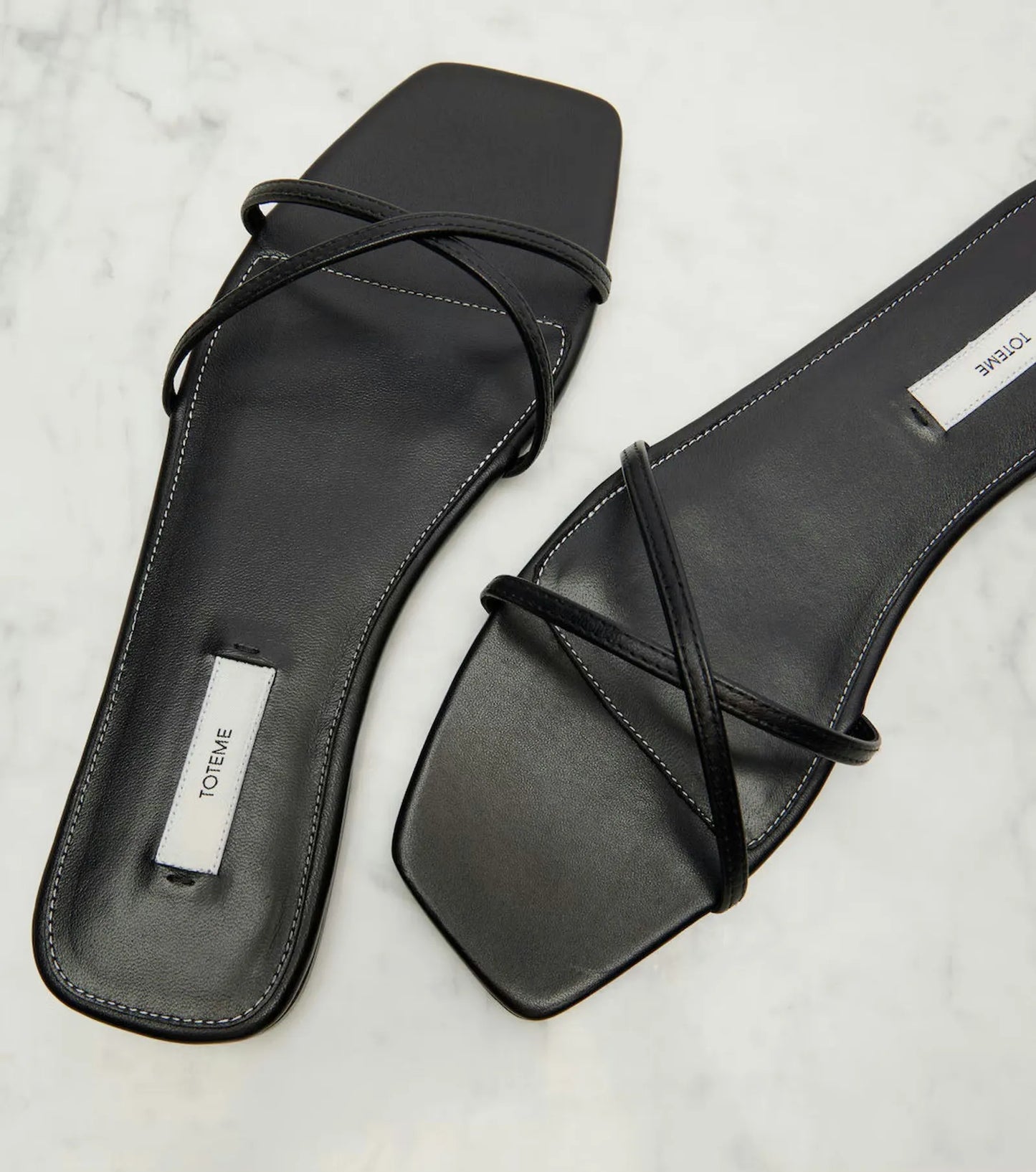 Toteme Leather Slides-skinnsandaler NWOT