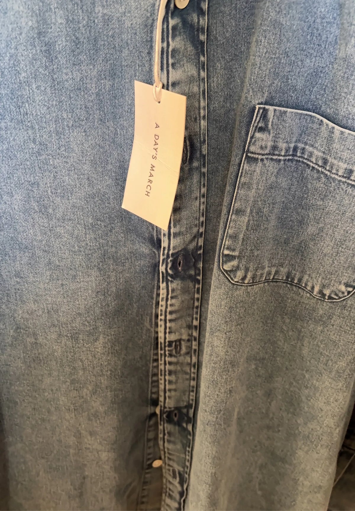 A Day's March Original Button Denim-skjorta NWT