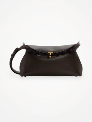 Toteme T-lock Shearling Col Bark Handbag