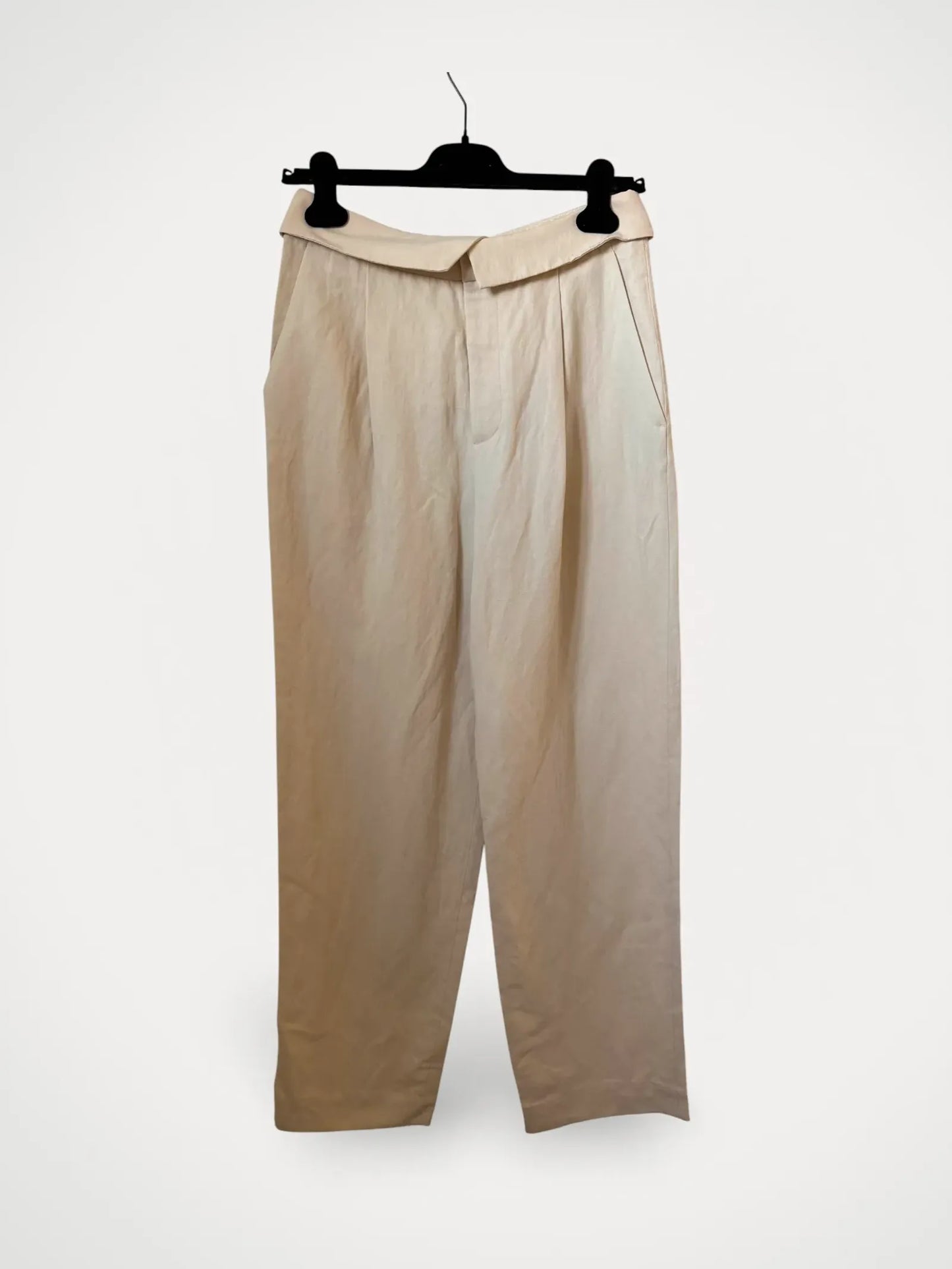 & Other Stories Beige White Trousers