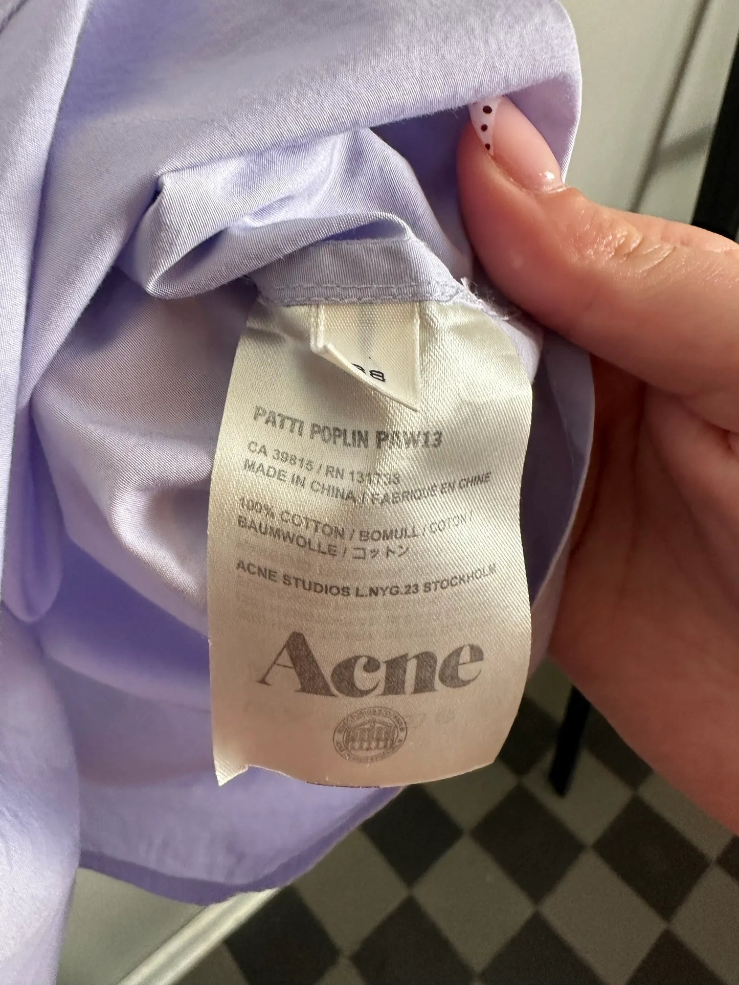 Acne Studios Patti Poplin Paw13-skjorta