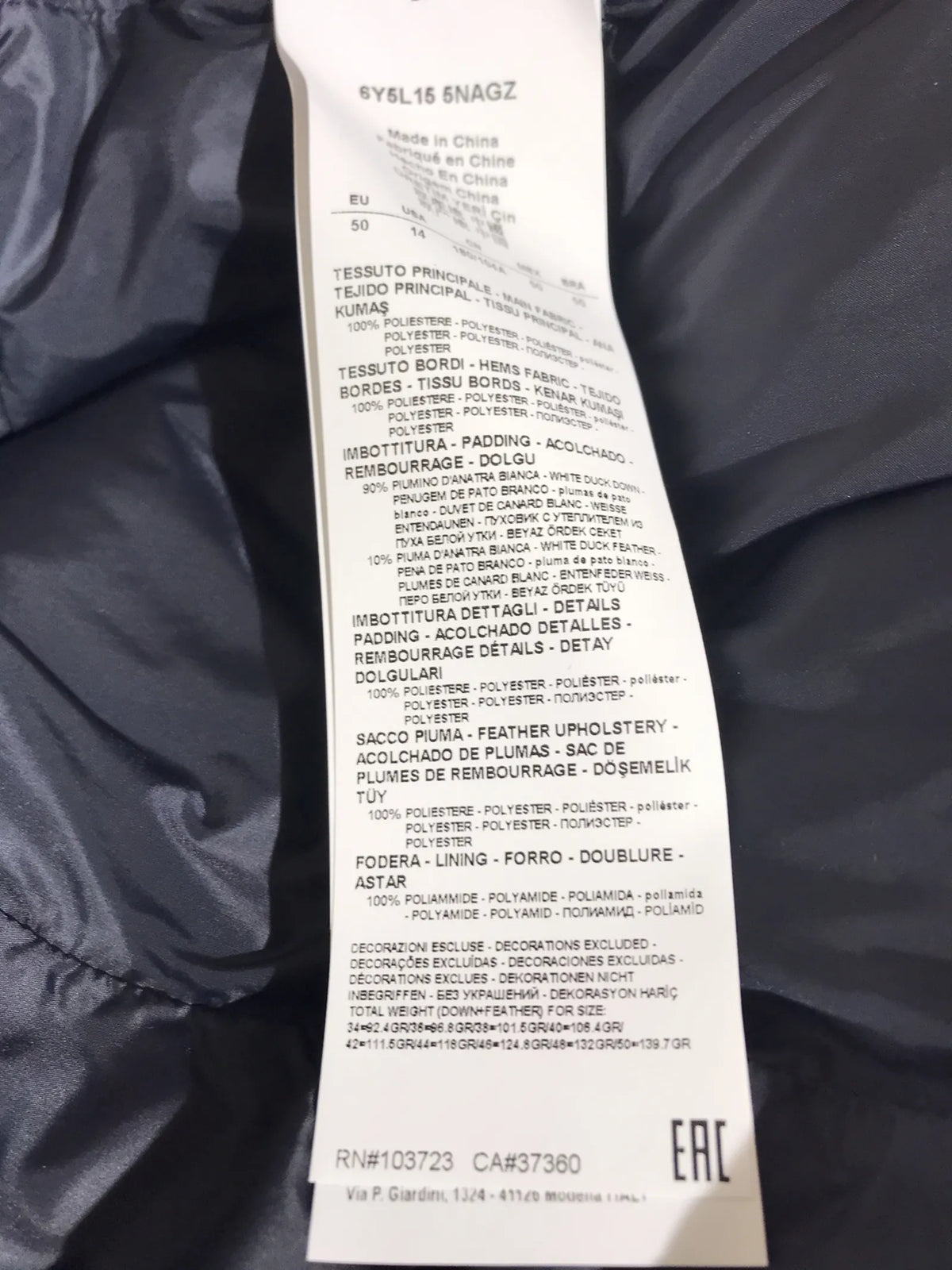 Armani-dunjacka NWOT