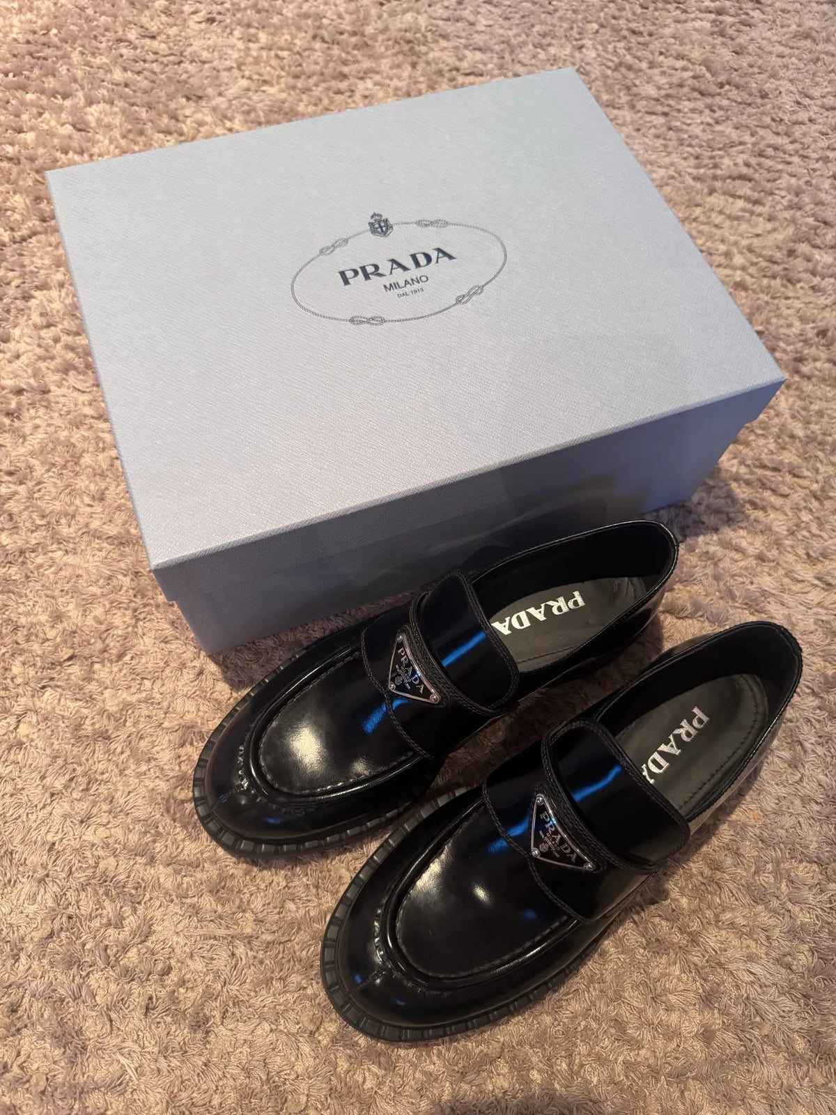 Prada Platform-skinnloafers