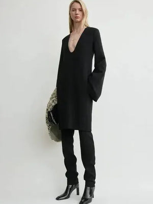 Toteme Short Bell-sleeve Black Dress