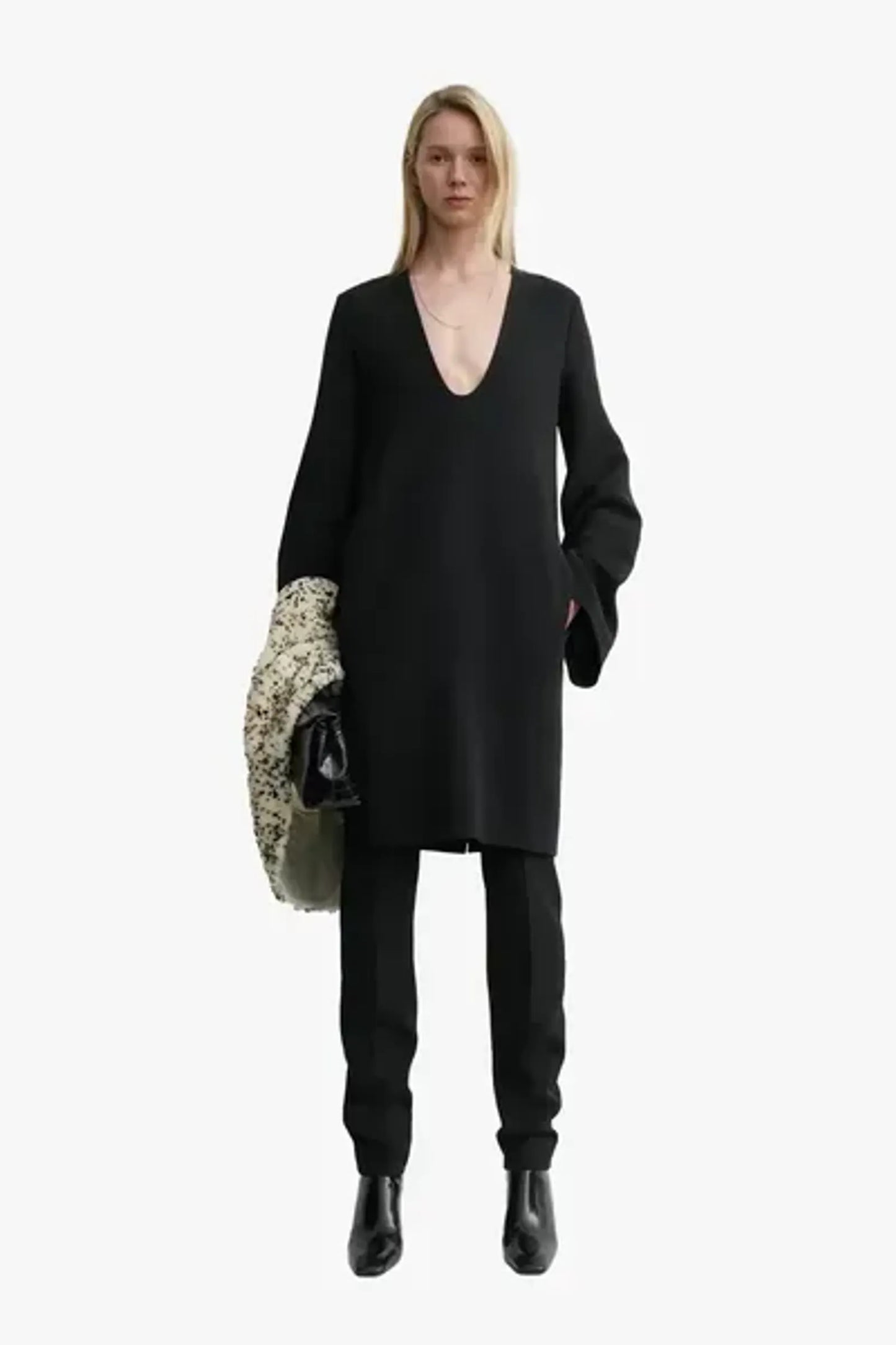 Toteme Short Bell-sleeve Black Dress