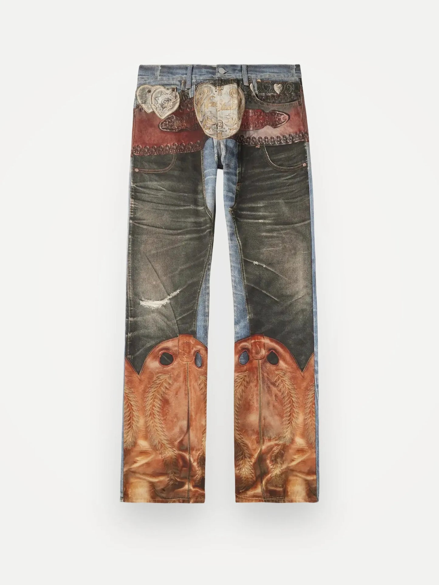 Acne Studios Trompe L'oeil Straight-leg Brushed Jeans