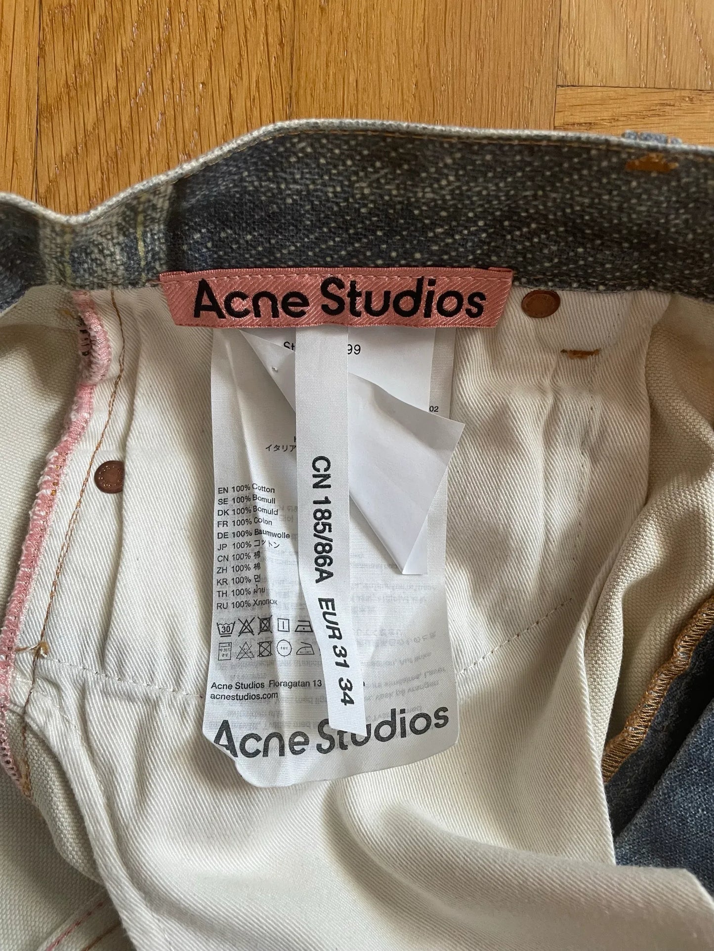 Acne Studios Trompe L'oeil Straight-leg Brushed Jeans