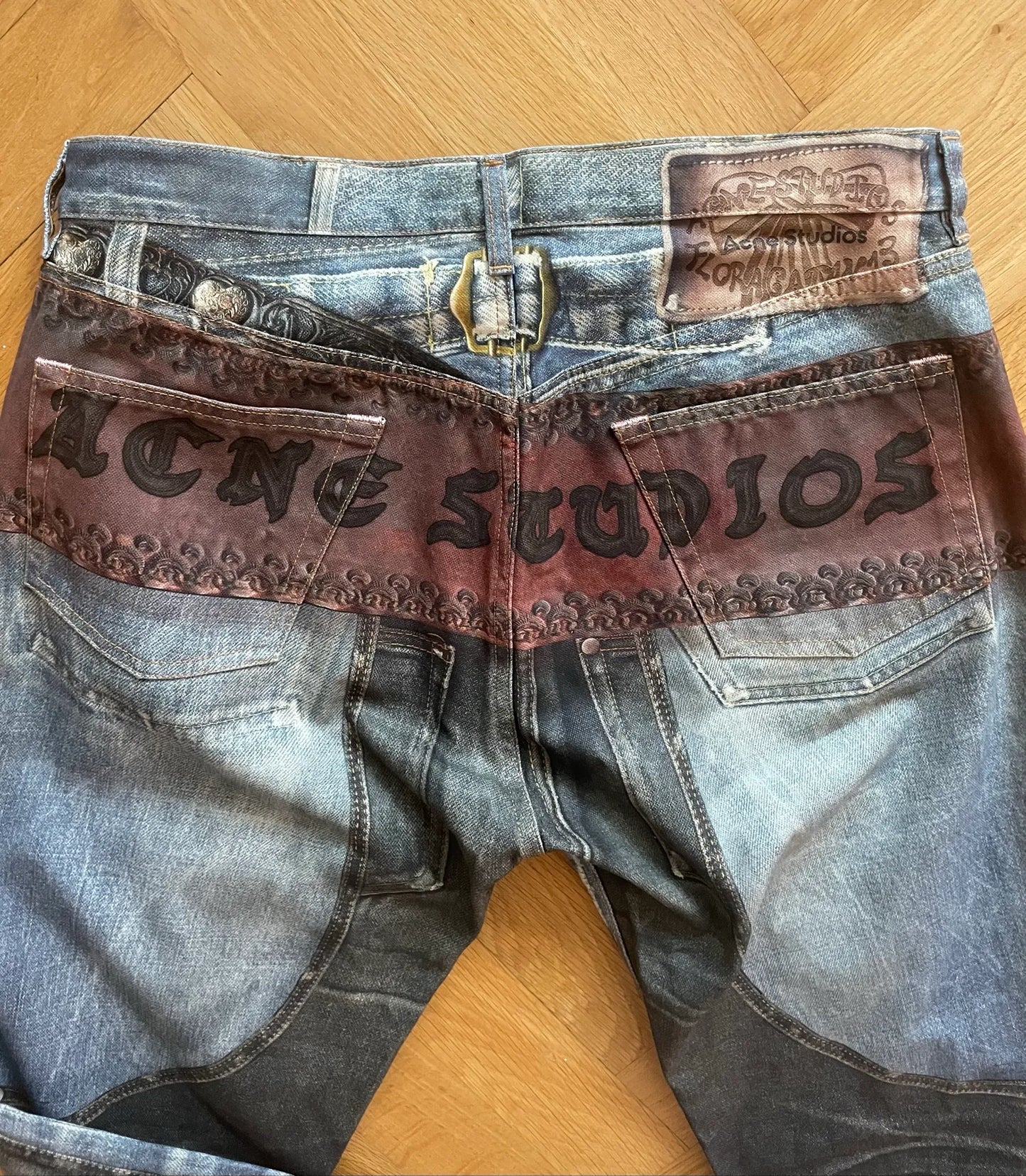 Acne Studios Trompe L'oeil Straight-leg Brushed Jeans