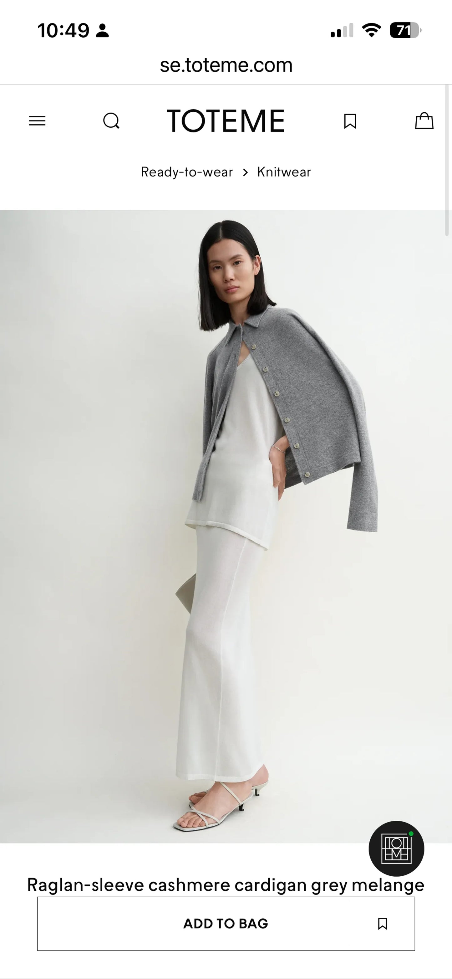 Toteme Raglan Sleeve Cashmere-kashmirkofta NWOT