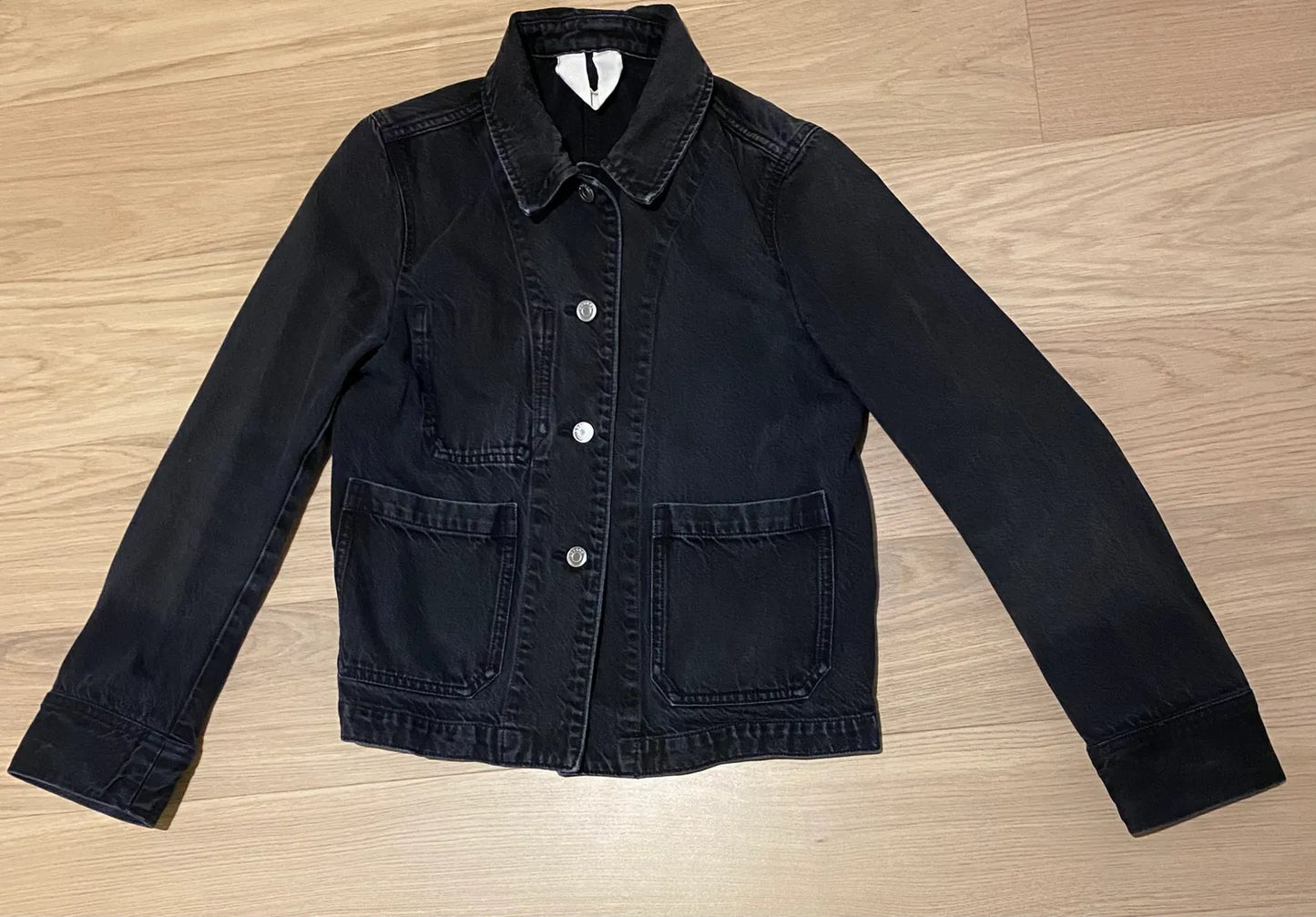Arket Soft Black Organic Twill Work Style-jacka