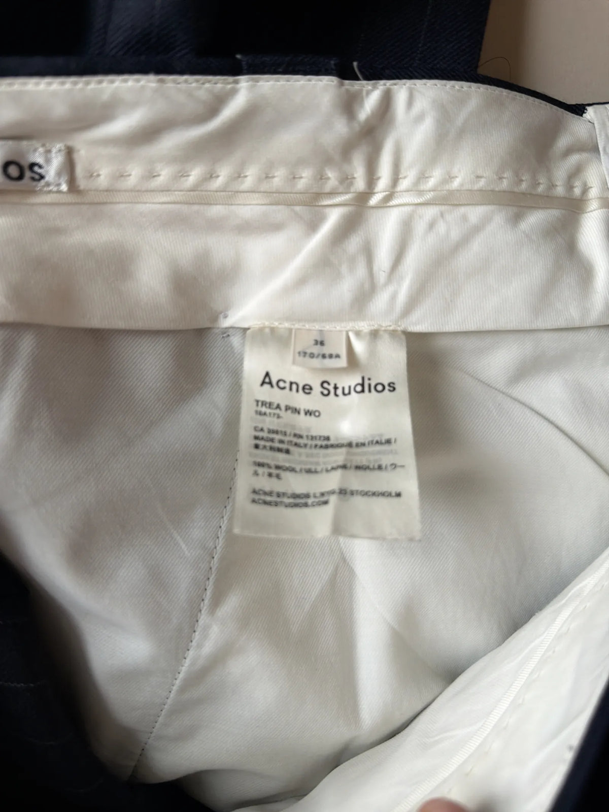 Acne Studios Trea Pin Wo-ullkostymbyxor