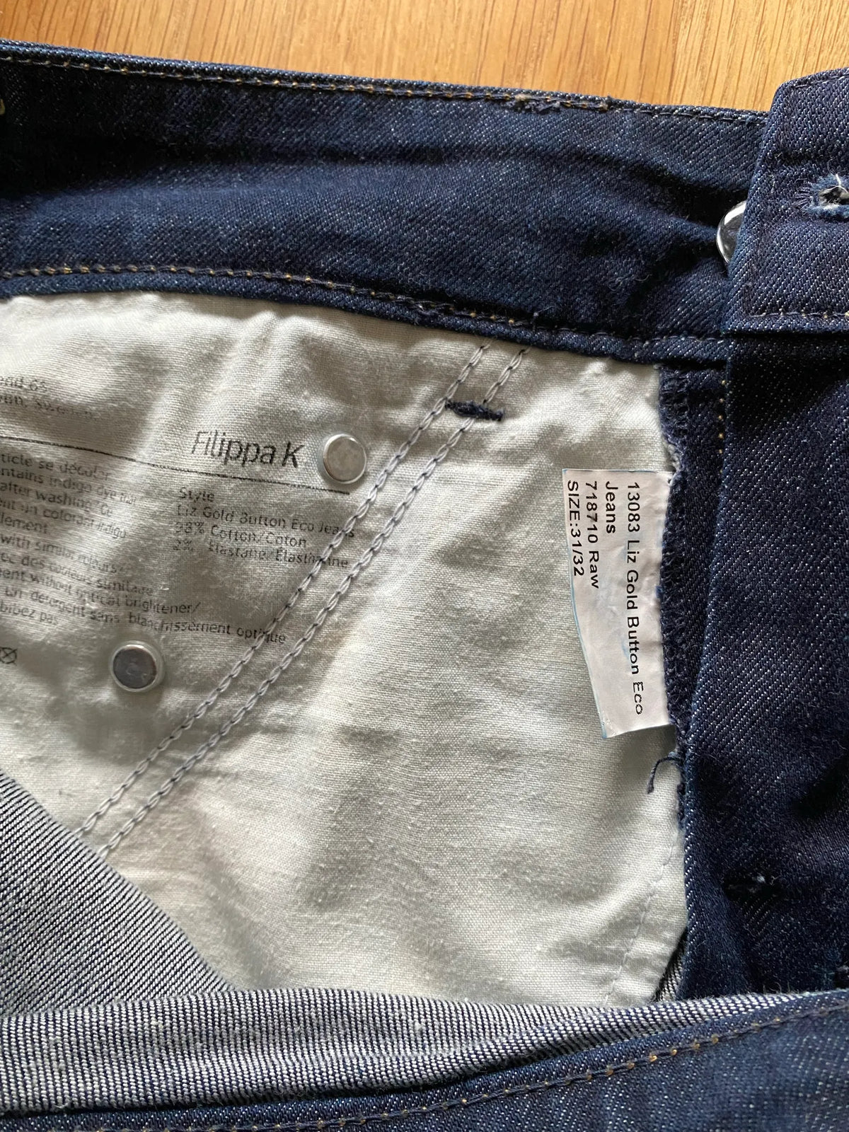 Filippa K Liz Gold Button Eco-jeans