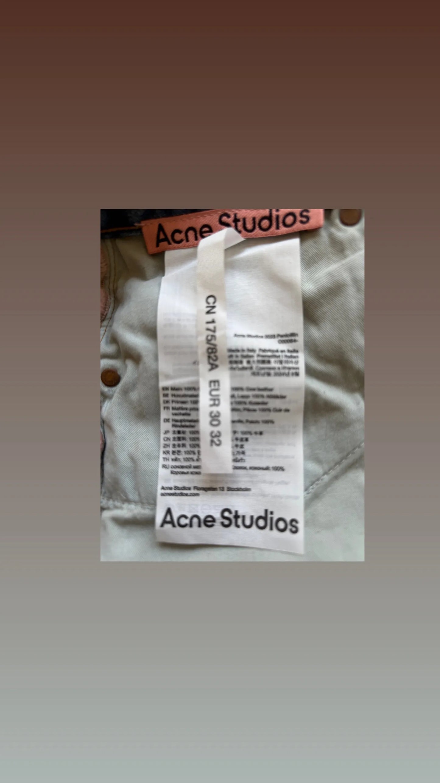 Acne Studios 2023 Loose Fit Low Waist, Baggy Leg-jeans NWT