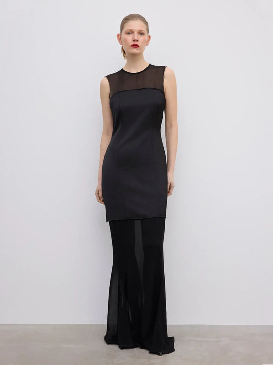 Dagmar Two Layer Maxi-sidenklänning NWOT