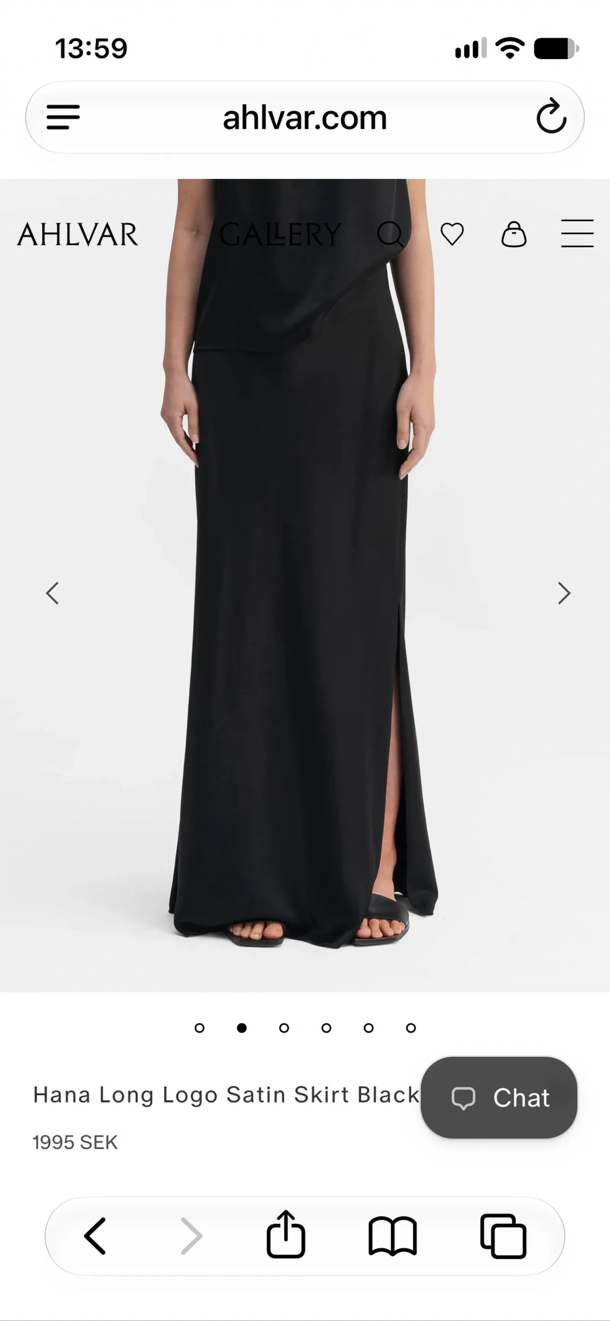Ahlvar Gallery Hana Long Logo Satin-kjol