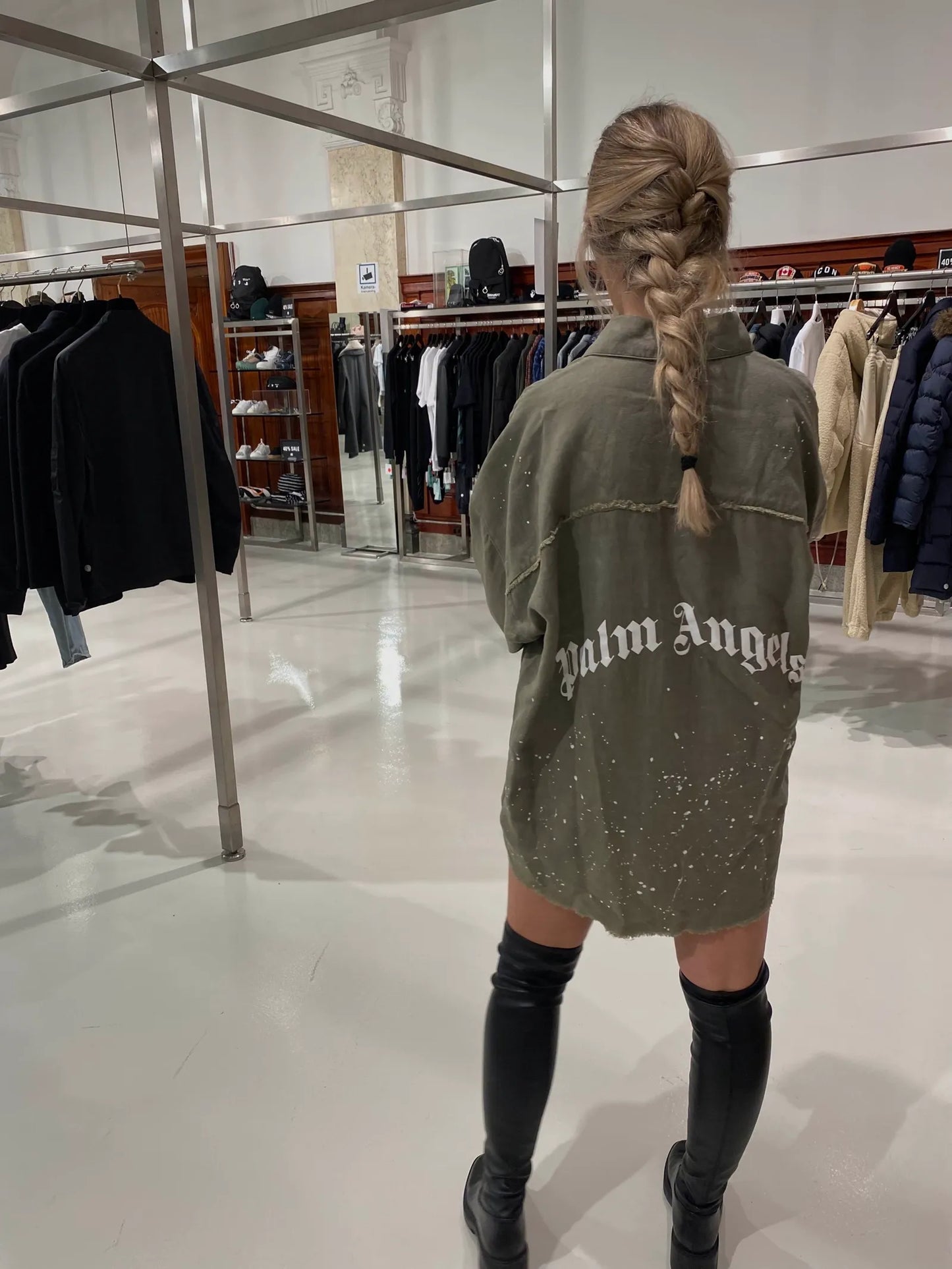 Palm Angels Organic Loose Military Linen Shirt